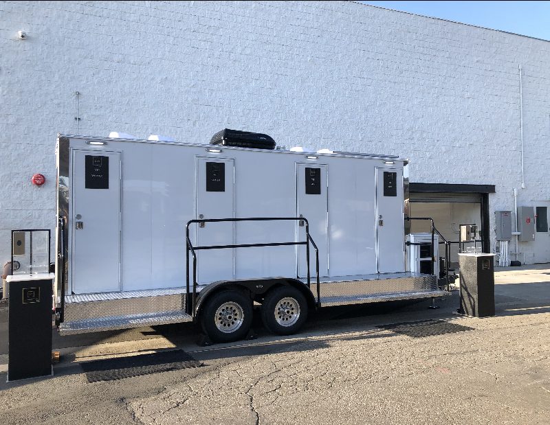 Clean and spacious porta potty unit rental - perfect for outdoor events, construction sites, and more! Our units are equipped with all the necessary amenities to provide a comfortable and hygienic restroom experience for your guests or work crew. Contact us today to learn more and book your rental