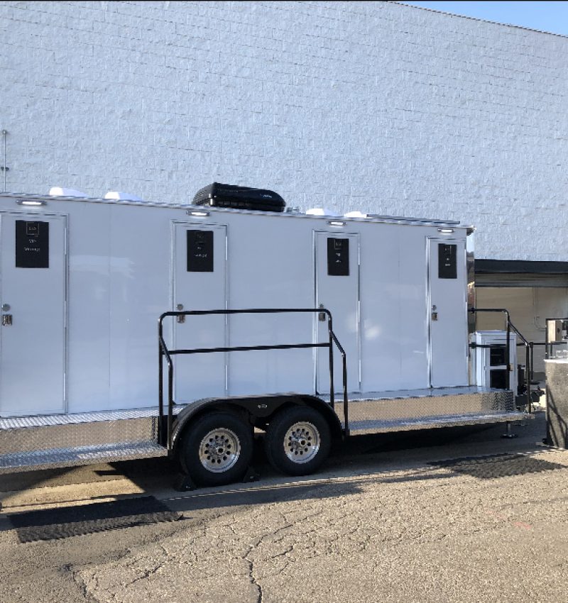 Clean and spacious porta potty unit rental - perfect for outdoor events, construction sites, and more! Our units are equipped with all the necessary amenities to provide a comfortable and hygienic restroom experience for your guests or work crew. Contact us today to learn more and book your rental